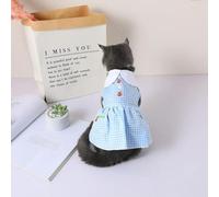 Summer Pet Clothing Polka Dots Flowers Strawberry Dress for Cats Kitten Clothes Skirts Princess Cat Dress vestido para sphynx