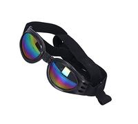 Summer Pet Sunglasses for Medium to Large Dogs - UV Folding Dog Goggles in Blue, Black, White, and Red (Black)