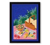 Summer Picnic Spread Modern Framed Wall Art Print A3 (42×29.7cm) Black, Wall Decor for Living Room, Bedroom, Office & Home, Ready to Hang, Art Gift