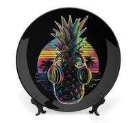Summer Pineapple Music Bone China Decorative Plates for Display Ceramic Ornament for Wall Decor Festival Wedding Gift