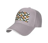 Summer Pineapple Print Adjustable Size Sandwich Baseball Cap Breathable Unisex Casual Hat Daily Use Sport Gray