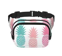 Summer Pineapple Print Waist Pack Fanny Pack Belt Bag for Men Women,Waterproof Adjustable Strap 3 Pockets for Outdoor Travel