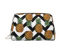 Summer Pineapple Printed Handheld Makeup Case, Spacious Toiletry Organizer Designed for Brushes and Toiletries