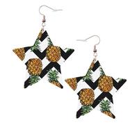Summer Pineapple Printed Leather Pierced Earring Set, 1 Pair Lightweight Bohemian Earrings Birthday Party Jewelry Gifts For Women