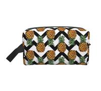 Summer Pineapple Printed Toiletry Storage Bag, Large Capacity Organizer Pouch for Power Bank and Cables Use