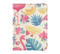 Summer Pink Flamingos Fruit Party Leather passport holder for travel family for travel Vaccine Card Holder Cover Combo Document Organizer Holder Accessories for men Lightweight
