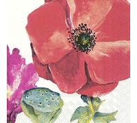 Summer Poppy IHR Luxury Traditional Paper Table Napkins 20 in Pack 3 ply