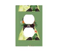 Summer Premium Single-Gang Roman Frame Switch Plate â€“ Realistic Leather-Texture Finish, Durable Pc Material Wall Cover for Residential & Commercial Use (Includes Decorative Screws)