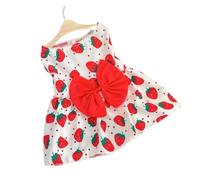 Summer princess dress for dogs, cute floral print, bow, and lace. Suitable for small and medium-sized puppies, poodles(Red,L)