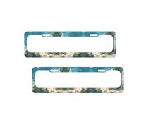Summer Print License Plate Frames Aluminum Metal License Plate Holder Covers Rustproof Waterproof Decorative Sign Frames