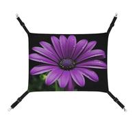 Summer Purple Daisy Printed Pet Hammock for Cage Hanging Pet Hammock Bed with Metal Hooks for Guinea Pigs, Hamsters, Gerbils, Kittens, Cat Cages