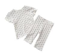 Summer Pyjamas Thin Children's Wear Foreign Girls Summer Two Set of Home Wear Children Conditioning Clothing Infant Girl Stuff (White, 18-24 Months)