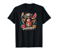 Summer Raccoon Beach Vibes Popsicle Watermelon Pink Bubble T-Shirt