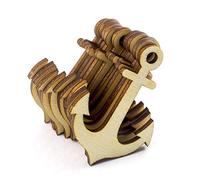 Summer-Ray 20pcs Laser Cut Wooden Veneer Anchor Scrapbooking Embellishment (Natural, 4 inches)