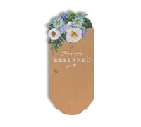 Summer-Ray 25pcs Elegant Floral Wedding Reserved Chair Tags - Premium Cardstock Seating Signs for Weddings & Events (Kraft Brown)