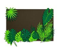 Summer-Ray 26 Pieces Lush Jungle Greenery Felt Tropical Leaves Set for Creative Crafts