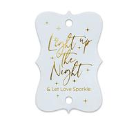 Summer-Ray 50 Gold Foil Wedding Sparkler Tags Light up The Night & Let Love Sparkle