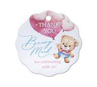 Summer-Ray 50pcs Adorable Thank You Beary Much Gift Tags for Baby Showers or Children's Birthday Party (White)