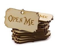Summer-Ray 50pcs Alice in The Wonderland Wooden Party Favour Tags (Open Me)
