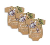 Summer-Ray 50pcs Baby is Brewing Gift Tags Perfect for Baby Shower, Coffee Theme Party (Onesie Brown Kraft - Baby is Brewing, Teapot)