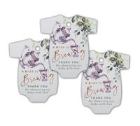 Summer-Ray 50pcs Baby is Brewing Gift Tags Perfect for Baby Shower, Coffee Theme Party (Onesie White - Baby is Brewing, Teapot)