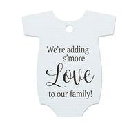Summer-Ray 50pcs Baby Onesie Adding S'More Love to Our Family Baby Shower Favours Gift Tags Thank You Tags (White)
