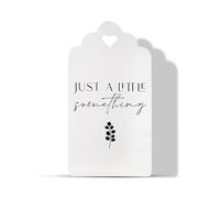Summer-Ray 50pcs “Just a Little Something” Gift Tags - Minimalist Design on Recycled Cardstock - Heart Cutout & Scalloped Edge - Thank You Tags for Weddings, Parties, Favors