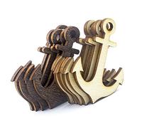 Summer-Ray 50pcs Laser Cut Wooden Veneer Anchor Scrapbooking Embellishment (Mixed Colour, 2 inches)