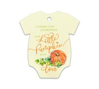 Summer-Ray 50pcs Thanks for Showering Our Little Pumpkin with Love Baby Shower Favour Tags (Cream)
