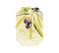 Summer-Ray 50pcs Watercolour Olive Twig Infused with Love Gift Tags Olive Our Love and Thanks Greek Wedding (Cream, Little Violin)
