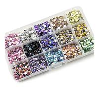Summer-Ray 5mm Flat Back Assorted AB Colour Globe Cut Rhinestones in Storage Box Set 1