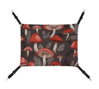 Summer Red Mushrooms1 Printed Pet Hammock for Cage Hanging Pet Hammock Bed with Metal Hooks for Guinea Pigs, Hamsters, Gerbils, Kittens, Cat Cages
