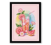 Summer Refreshment Modern Framed Wall Art Print A1 (84.1×59.4cm) Black, Wall Decor for Living Room, Bedroom, Office & Home, Ready to Hang, Art Gift
