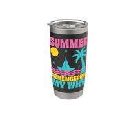 Summer Remembering My Why Funny Retro Teacher Vacation Stainless Steel Insulated Tumbler
