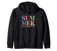 Summer Remembering My Why Funny Teacher Break Zip Hoodie