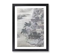 Summer Retreat At Mt. Li By Yuan Yao Asian Japanese Framed Print | A4 Black Framed Wall Art | Ready to Hang | Asian Landscape Picture | Living Room Bedroom Lounge Office