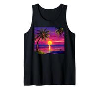 Summer Retro Palm Tree Sunset Sunrise Tropical Beach Vibes Tank Top