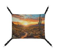 Summer Saguaros at Sunset Printed Pet Hammock for Cage Hanging Pet Hammock Bed with Metal Hooks for Guinea Pigs, Hamsters, Gerbils, Kittens, Cat Cages
