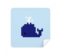 Summer Sail Blue Whale Pixel Glasses Cleaning Cloth Phone Screen Cleaner Suede Fabric 2pcs