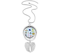 summer sail treasue hunt Pendant Angel Wings Rotating Necklace Jewelry