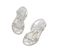 Summer Sandals for Women UK Sale, Ladies Outdoor Walking Sandals Bohemian Rhinestone Flat Shoes Fashion Holiday Beach Open Toe Sandals with Elasticated Slingback Footwear