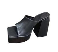 Summer Sandals Women Fashion Spring Summer Women Sandals Thick Soled Chunky Heel Super High Heel Toe Cow Flower Print Sexy Style
