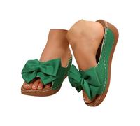 Summer Sandals Women, Womens Sandals Wide Fit, Summer Thick Soled Large Sized Bow From Europe And America Comfortable Fashionable Daily Summer Wear