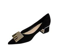 Summer Sandals Women's Comfortable Sandals Elegant Slip On Casual Low Mid Heel Shoes Solid Walk Shoes Breathable Soft-Soled Chunky Block Pumps Dress Shoes Casual Soft, black, 7 UK