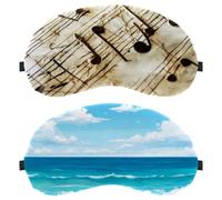 Summer Sandy Beach Blue Sky with Clouds 2-Pack Eye Patch and Eye Masks Set, Light-Blocking, Soft, Breathable Sleep Mask Kit