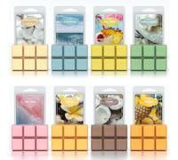 Summer Scented Wax Melts, ARVIDSSON Tropical Soy Wax Cubes for Wax Warmer, Strong Scent Fragrance Wax Tarts, Ocean Breeze, Pina Colada, Fresh Cotton, Pineapple and More, Candle Melts Gift Set