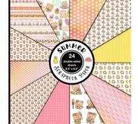 Summer Scrapbook Paper: Summer Themed Decorative Craft Paper. 8.5 x 8.5 inches, 12 styles, 24 double-sided sheets.