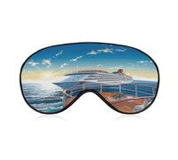 Summer Sea Cruise Sleep Mask Eye Mask for Sleeping Breathable Blackout Sleeping Masks with Adjustable Strap Soft Eye Cover Comfortable Blindfold Eyeshade for Night Sleeping Travel Nap