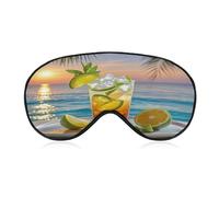 Summer Seaside Sunset Eye Mask, Adjustable Strip, Blocks Light Sleep Mask, Sleep Eye Mask for Night Sleeping Travel Nap 8.1 * 4.1 Inches