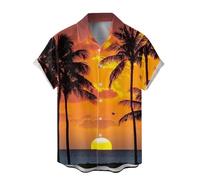 Summer Shirts for Men,Mens Summer Fashion Digital 3D Printed Short Sleeved Lapel Button Down Shirt Top